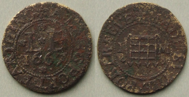 Langport, town issue 1667 farthing token